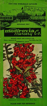 Cover of: 1947-1948 wholesale catalog by Monrovia Nursery Co