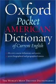 Cover of: The pocket Oxford American dictionary of current English.