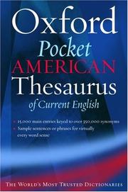 Cover of: The pocket Oxford American thesaurus of current English
