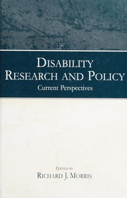 Cover of: Disability research and policy: current perspectives