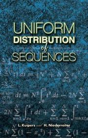 Cover of: Uniform Distribution of Sequences (Dover Books on Mathematics) by L. Kuipers, H. Niederreiter
