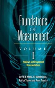 Cover of: Foundations of Measurement Volume I: Additive and Polynomial Representations (Foundations of Measurement)