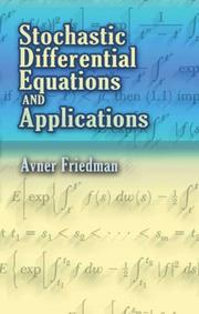 Cover of: Stochastic Differential Equations and Applications by Avner Friedman