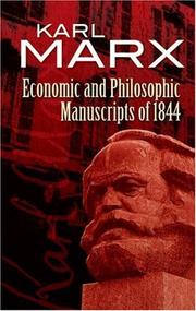 Cover of: Economic and Philosophic Manuscripts of 1844