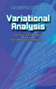 Cover of: Variational Analysis: Critical Extremals and Sturmian Extensions (Dover Books on Mathematics)