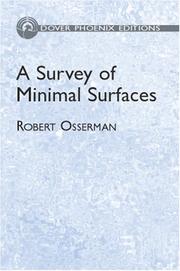 Cover of: A Survey of Minimal Surfaces by Robert Osserman