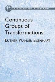 Continuous groups of transformations by Eisenhart, Luther Pfahler