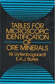 Tables for microscopic identification of ore minerals by W. Uytenbogaardt