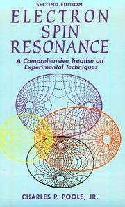 Cover of: Electron Spin Resonance by Charles P. Poole