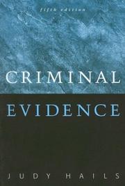 Cover of: Criminal evidence | Judy Hails