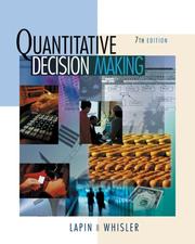 Front cover of Quantitative Decision Making (with Updated Decision Tools Suite and Spreadsheet Applications CD-ROMs) by Lawrence Lapin