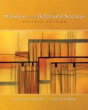 Cover of: Statistics for the Behavioral Sciences by Frederick J. Gravetter, Larry B. Wallnau