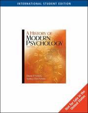 Cover of: A History of Modern Psychology by Duane Schultz, Sydney Ellen Schultz