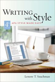 Cover of: Writing with Style by Lenore T. Szuchman, Barbara Thomlison, Lenore T. Szuchman