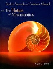 Cover of Student Survival and Solutions Manual for Smith's Nature of Mathematics, 11th by Karl J. Smith