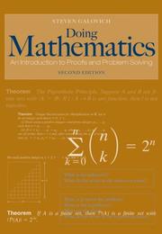 Doing Mathematics by Steven Galovich