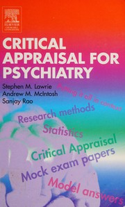 Cover of: Critical appraisal for psychiatry