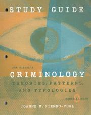 Cover of: Study Guide for Siegel's Criminology: Theories, Patterns, and Typologies, 9th