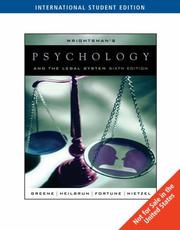 Cover of: Wrightsman's Psychology and the Legal System (Ise)