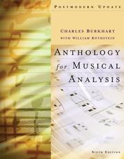 Cover of: Anthology for Musical Analysis, Postmodern Update | Charles Burkhart