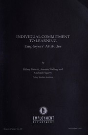 Cover of: Individual Commitment to Learning: Employers' Attitudes (Research Series: 40)