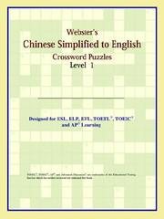 Cover of: Webster's Chinese Simplified to English Crossword Puzzles by Philip M. Parker
