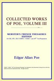 Cover of: Collected Works of Poe, Volume III (Webster's French Thesaurus Edition) by ICON Reference