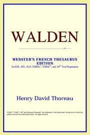 Cover of: Walden (Webster's French Thesaurus Edition) by ICON Reference