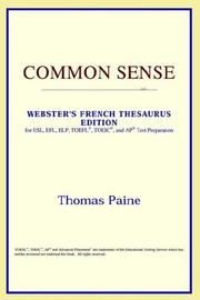 Cover of: Common Sense (Webster's French Thesaurus Edition)