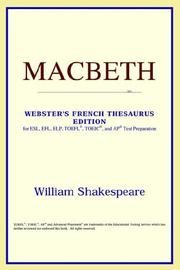 Cover of: Macbeth (Webster's French Thesaurus Edition) by ICON Reference
