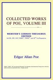 Cover of: Collected Works of Poe, Volume III (Webster's German Thesaurus Edition) by ICON Reference