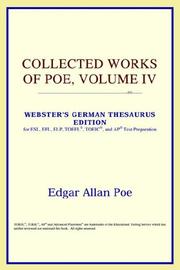 Cover of: Collected Works of Poe, Volume IV (Webster's German Thesaurus Edition) by ICON Reference