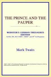 Cover of: The Prince and the Pauper (Webster's German Thesaurus Edition) by ICON Reference