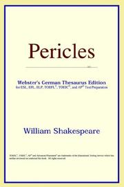 Cover of: Pericles (Webster's German Thesaurus Edition) by William Shakespeare, ICON Reference