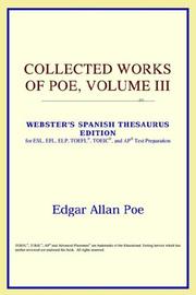 Cover of: Collected Works of Poe, Volume III (Webster's Spanish Thesaurus Edition) by ICON Reference