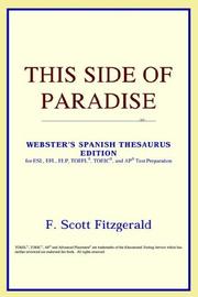 Cover of: This Side of Paradise (Webster's Spanish Thesaurus Edition) by ICON Reference