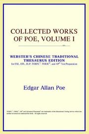 Cover of: Collected Works of Poe, Volume I (Webster's Chinese-Simplified Thesaurus Edition) by ICON Reference