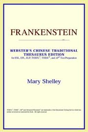 Cover of: Frankenstein (Webster's Chinese-Simplified Thesaurus Edition) by Mary Shelley, ICON Reference