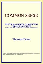 Cover of: Common Sense (Webster's Chinese-Simplified Thesaurus Edition) by ICON Reference