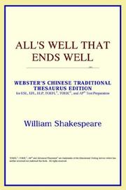 Cover of: All's Well That Ends Well (Webster's Chinese-Simplified Thesaurus Edition) by ICON Reference