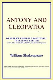 Cover of: Antony and Cleopatra (Webster's Chinese-Simplified Thesaurus Edition) by ICON Reference