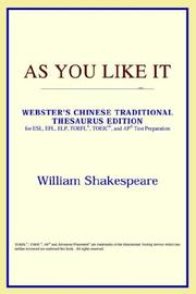 Cover of: As You Like It (Webster's Chinese-Simplified Thesaurus Edition) by William Shakespeare, ICON Reference