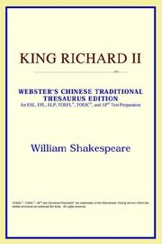 Cover of: King Richard II (Webster's Chinese-Simplified Thesaurus Edition) by ICON Reference