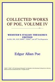 Cover of: Collected Works of Poe, Volume IV (Webster's Italian Thesaurus Edition) by ICON Reference