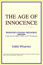 Cover of: The Age of Innocence (Webster's Italian Thesaurus Edition) by ICON Reference