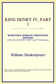 Cover of: King Henry IV, Part I (Webster's Korean Thesaurus Edition) by ICON Reference
