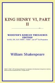 Cover of: King Henry VI, Part II (Webster's Korean Thesaurus Edition) by ICON Reference