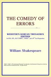Cover of: The Comedy of Errors (Webster's Korean Thesaurus Edition) by ICON Reference