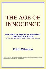 Cover of: The Age of Innocence (Webster's Chinese-Traditional Thesaurus Edition) by ICON Reference