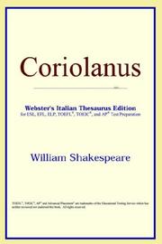 Cover of: Coriolanus (Webster's Italian Thesaurus Edition) by ICON Reference